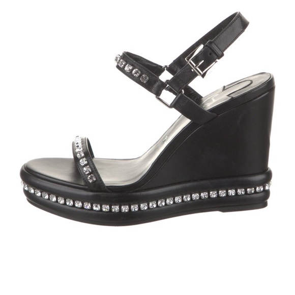 Christian Louboutin Pyrastrass 110mm leather wedge sandal with crystals size 40 - Picture 3 of 12